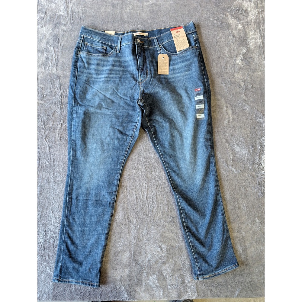 Levis 311 Shaping Skinny Jeans Womens 34x28 Medium Wash Blue Stellar Stretch NEW